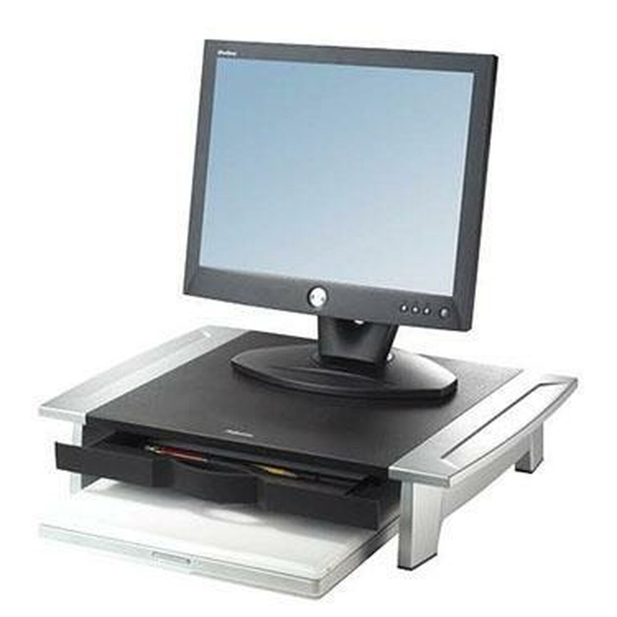 Raiser Fellowes Office Suites Monitor Silver Black 2 Units