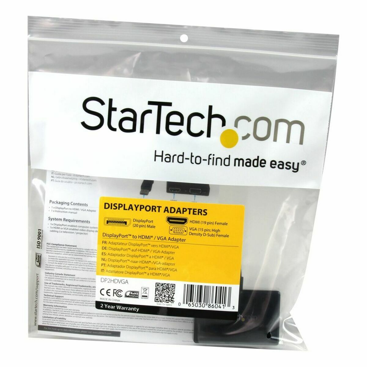 DisplayPort to HDMI Adapter Startech DP2HDVGA Black
