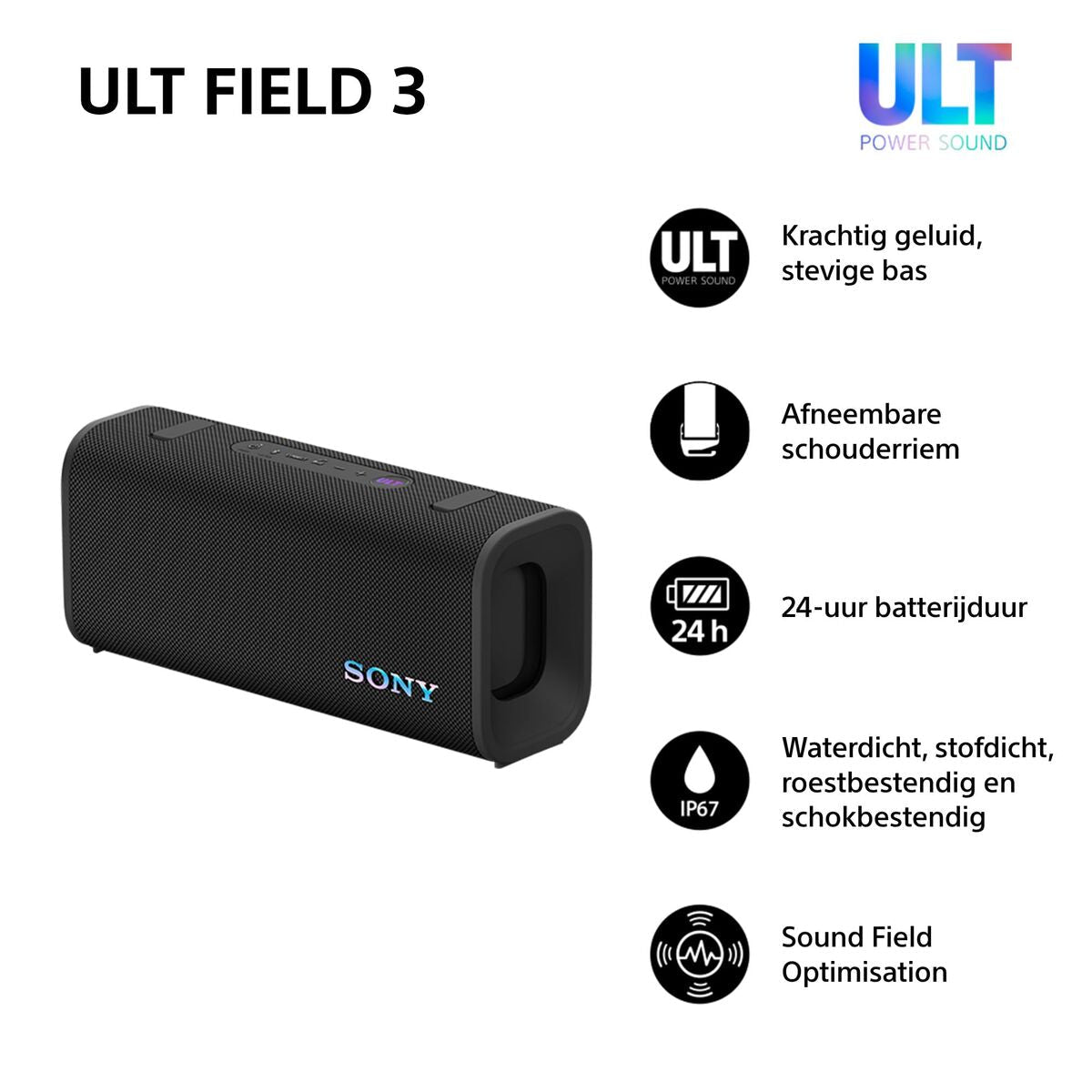 Portable Bluetooth Speakers Sony SRSULT30B.CE7 Black
