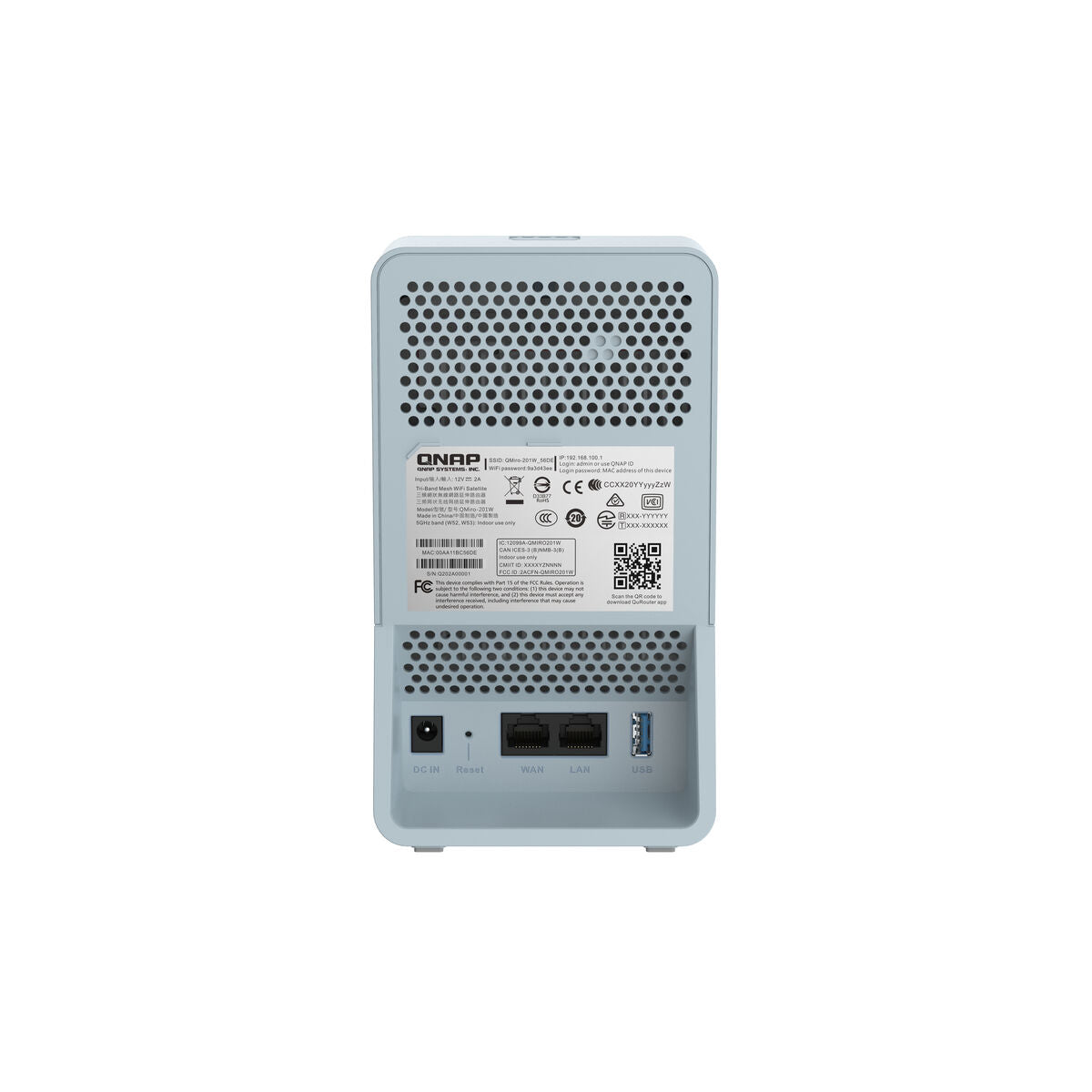 Router Qnap QMiro-201W Blue USB RJ45 Ethernet LAN USB 3.2 USB x 3 Bluetooth Wi-Fi Wi-Fi 5 GHz