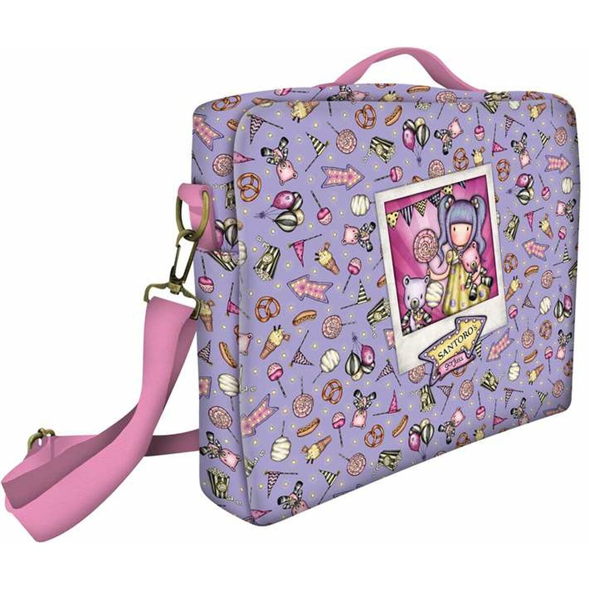 Laptop Case Gorjuss First prize Lilac Shoulder Bag