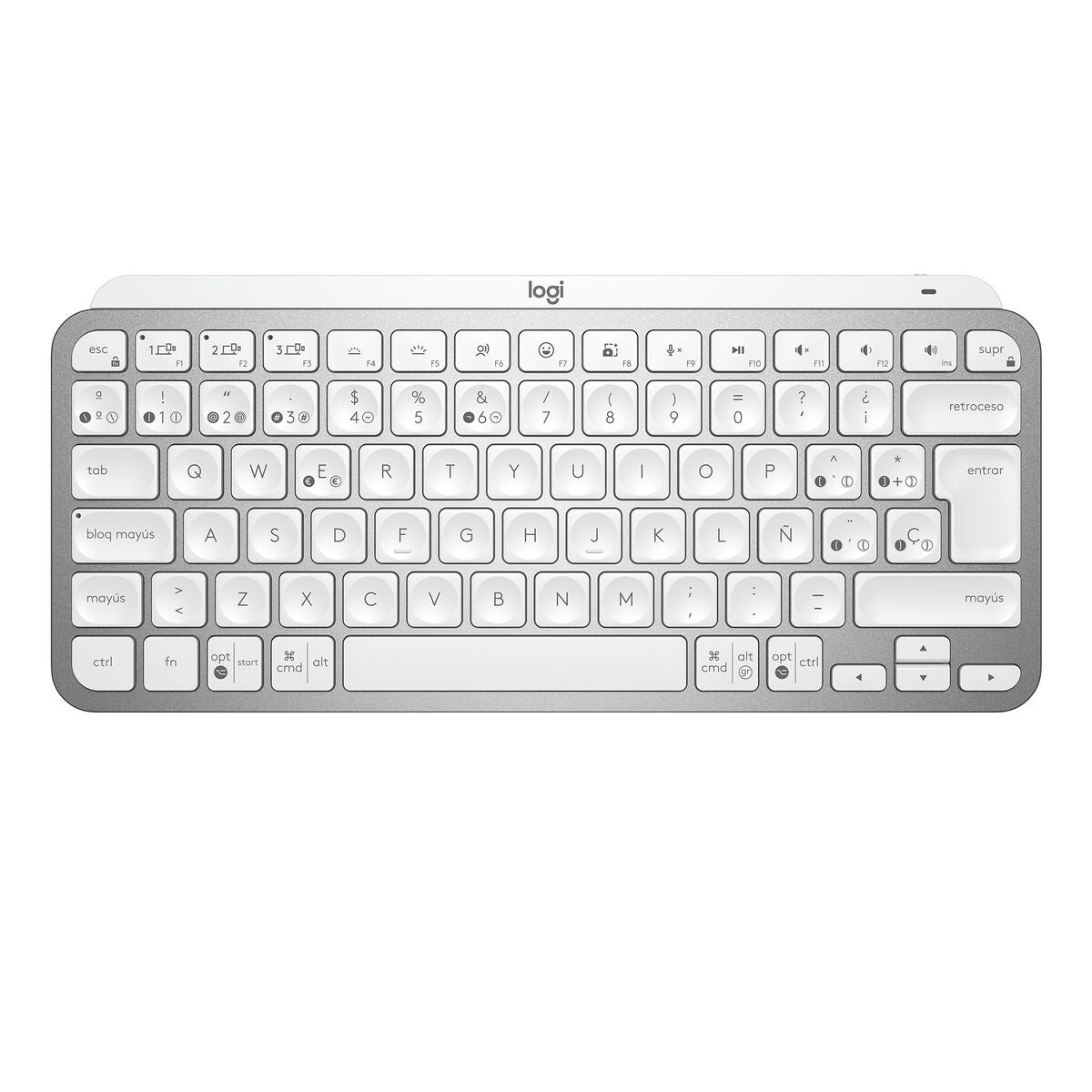 Keyboard Logitech MX Keys Mini Grey Silver Spanish Qwerty QWERTY