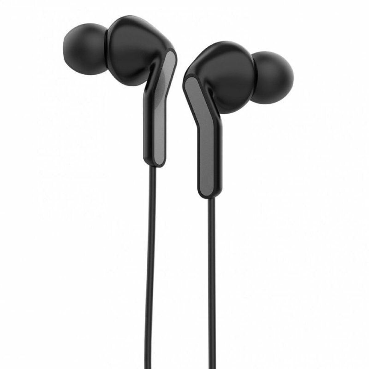 Headphones with Microphone Muvit E57 Black