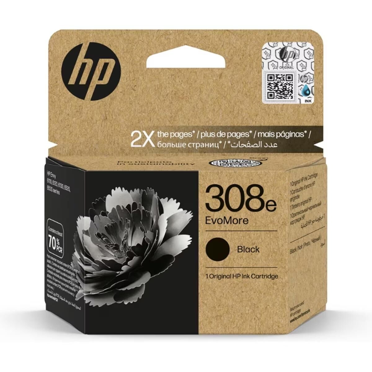 Original Ink Cartridge HP Nº 308E Black (60 Units)