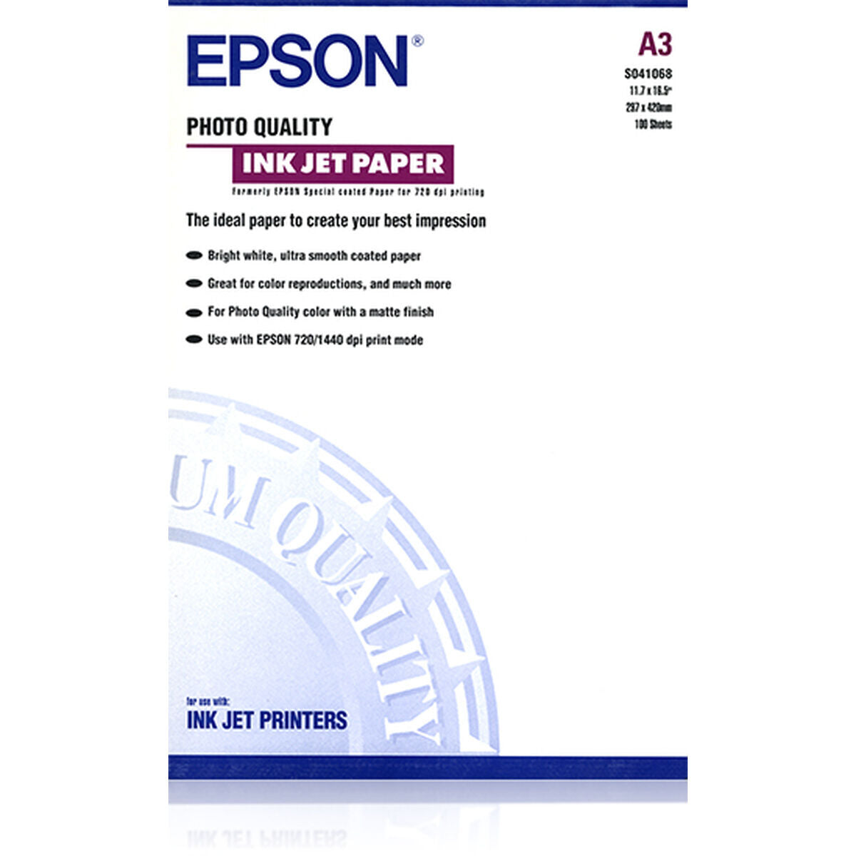 Printer Paper Epson C13S041068 White A3