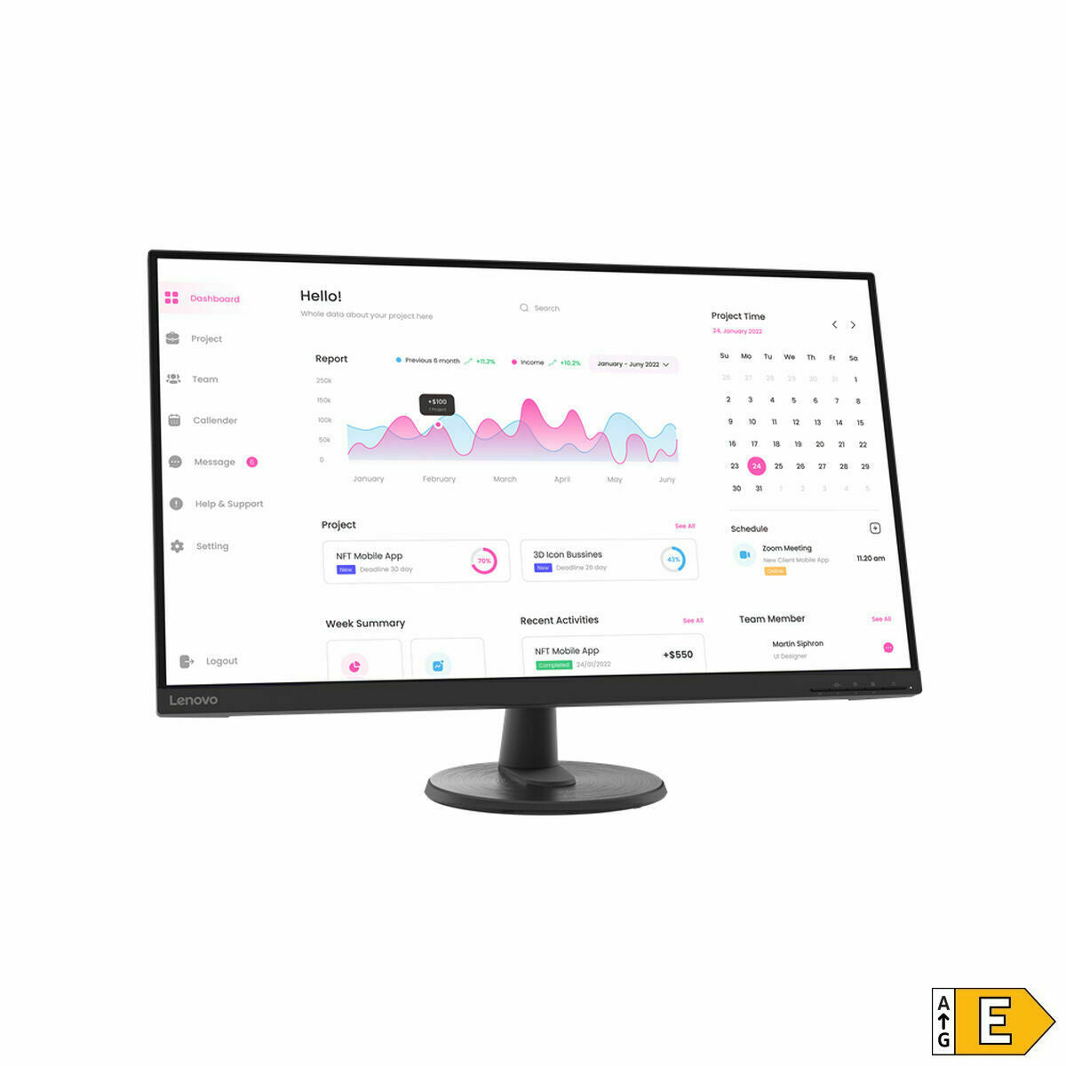 Monitor Lenovo D32-40 31,5" Full HD