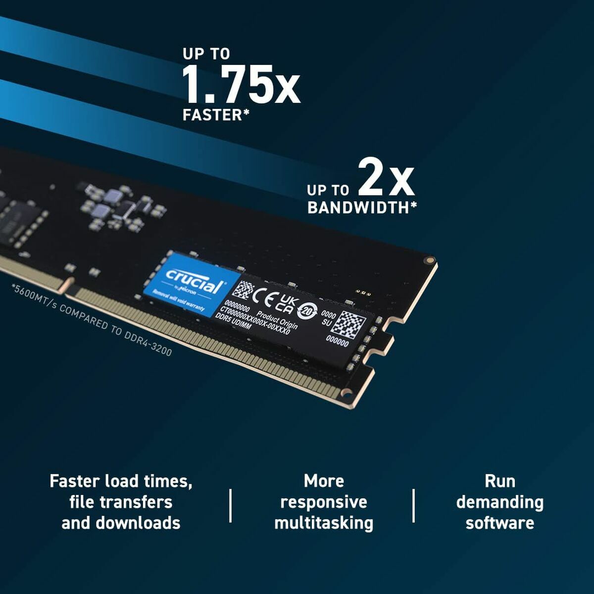 RAM Memory Crucial CT8G56C46U5 8 GB DDR5 SDRAM DDR5 5600 MHz