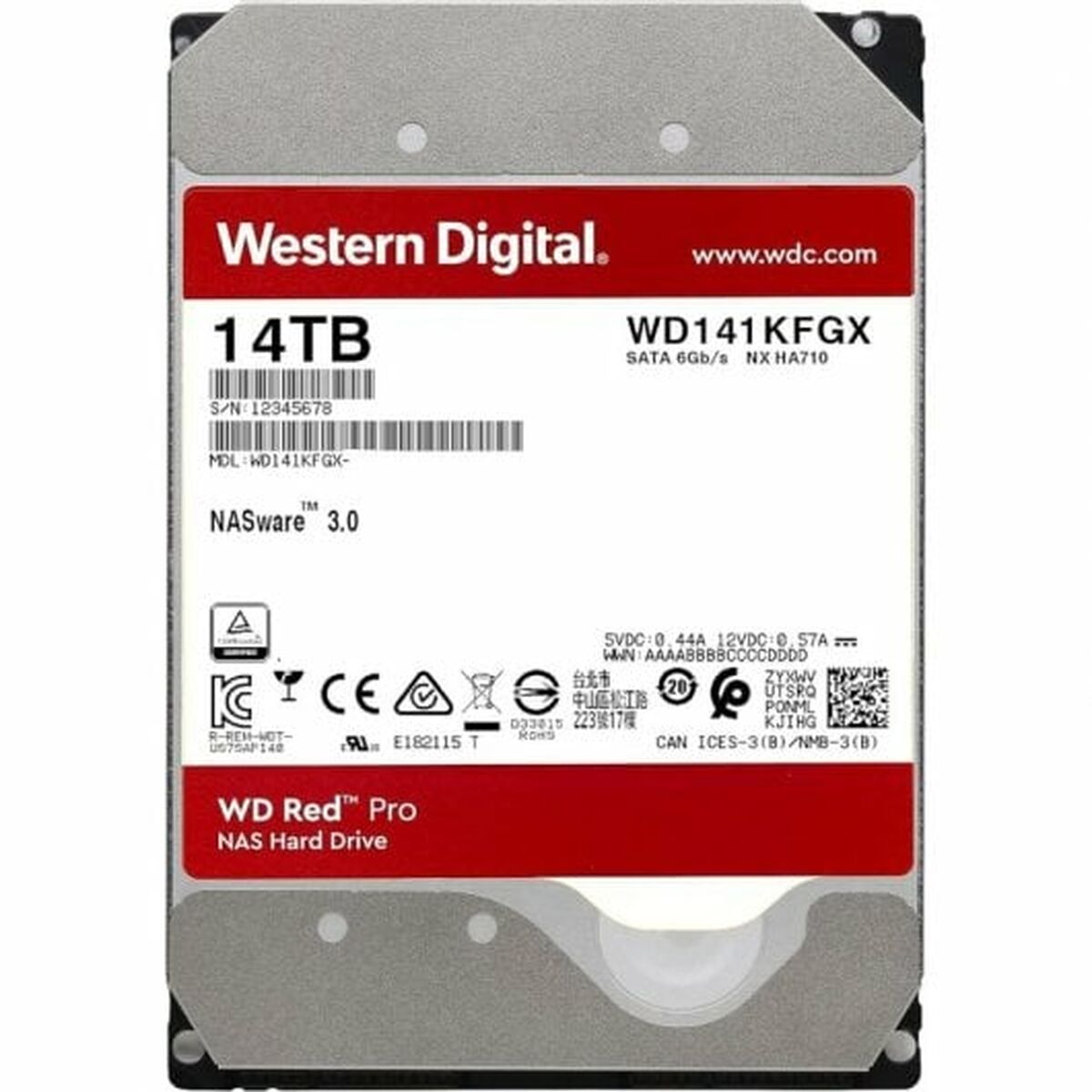 Hard Drive Western Digital Red Pro WD142KFGX 3,5" 14 TB