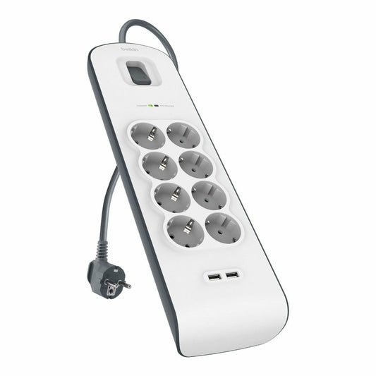 Power Socket 8 Sockets with Switch Belkin BSV804VF2M USB x 2 White (2 m)