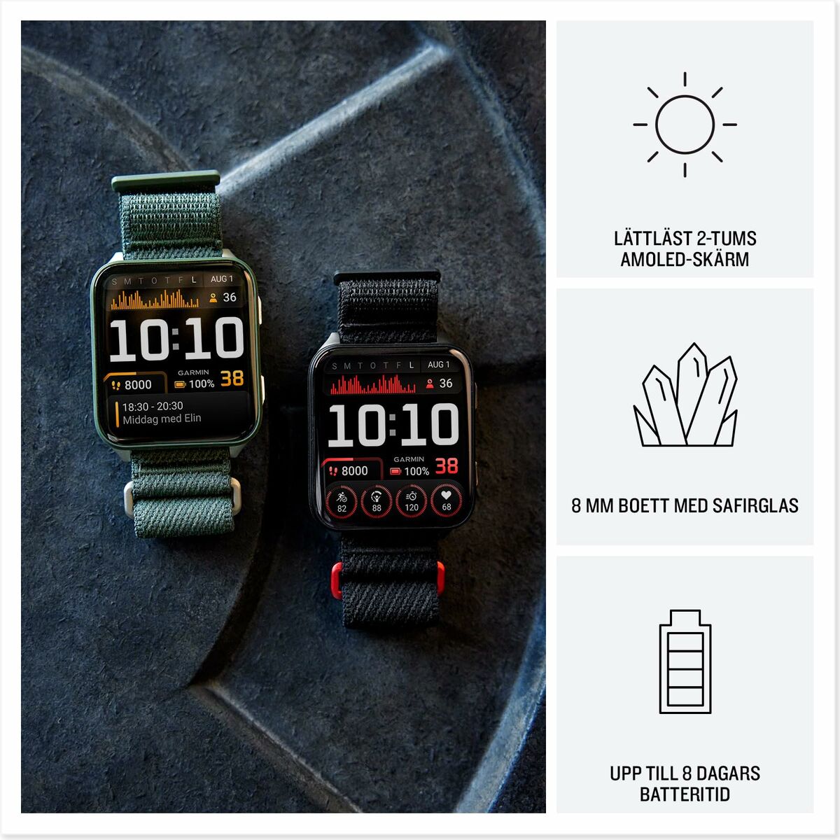 Smartwatch GARMIN 010-02980-02 Black Board 2"