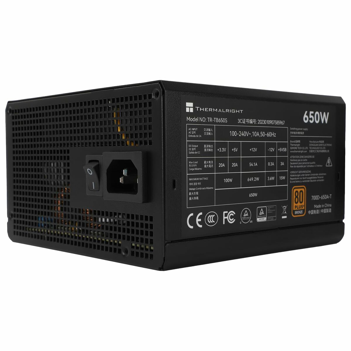 Power supply Thermalright TB650S ATX 650 W 80 Plus Bronze