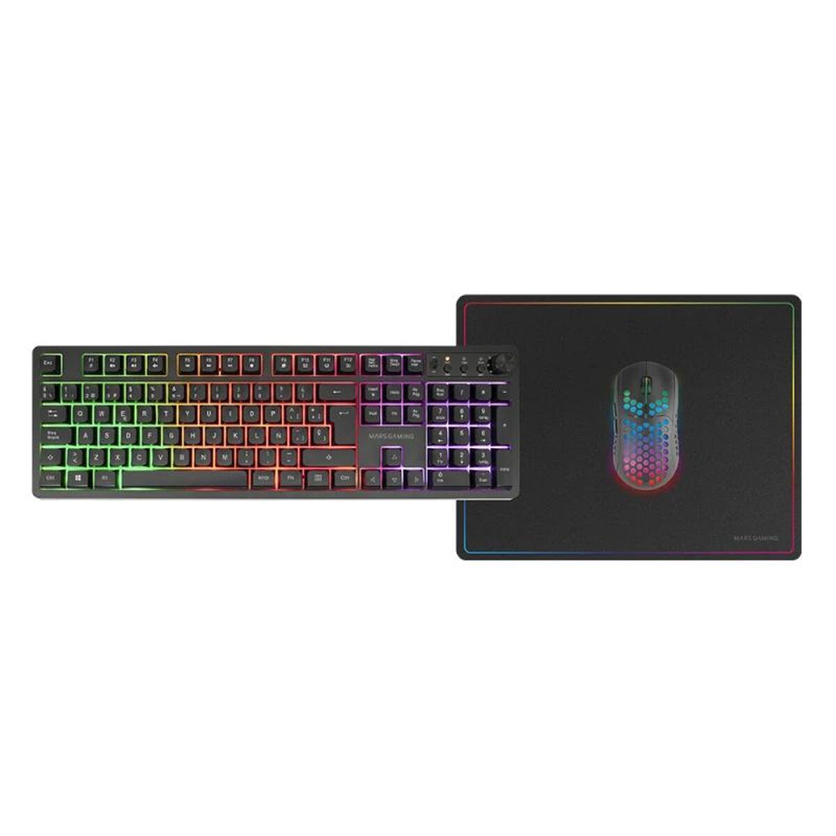 Keyboard and Mouse Mars Gaming MCPWX Black Spanish Spanish Qwerty