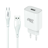 Wall Charger + USB A to USB-C Cable Myway White 12 W