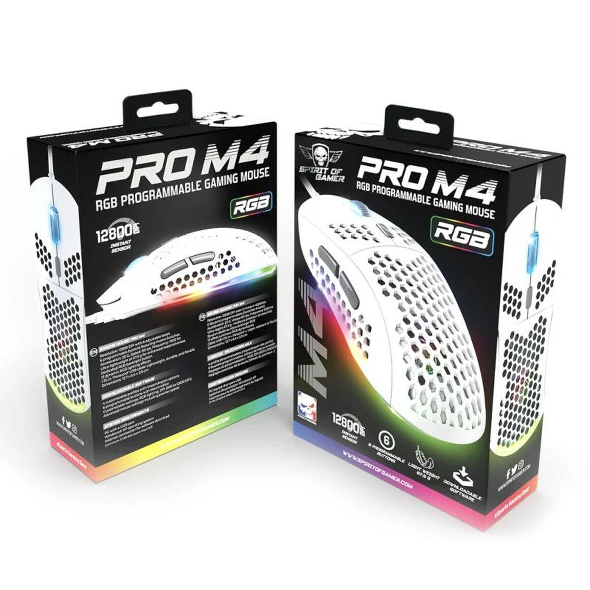 Mouse Spirit of Gamer Ratón Pro M4 White