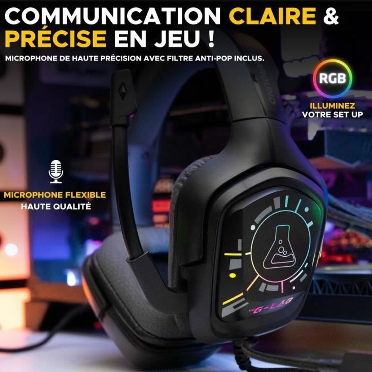 Headphones with Microphone The G-Lab KORP COBALT 7.1