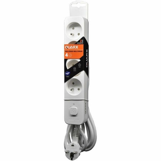 4-socket plugboard with power switch QUARX (1,5 m)