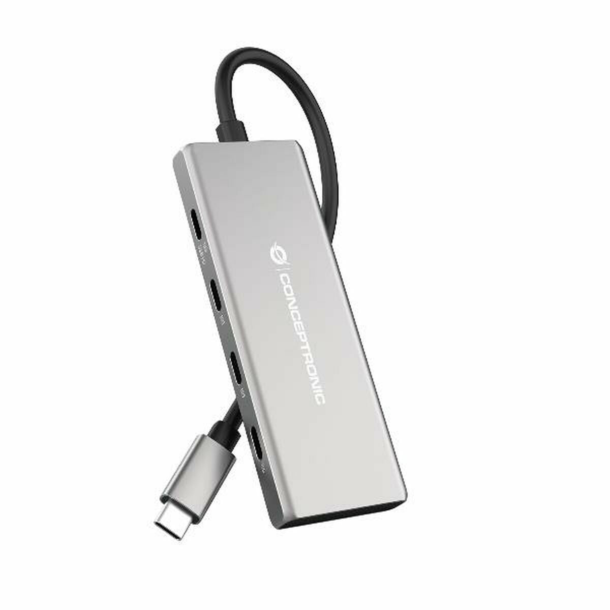 USB Hub Conceptronic 110519707101 Silver