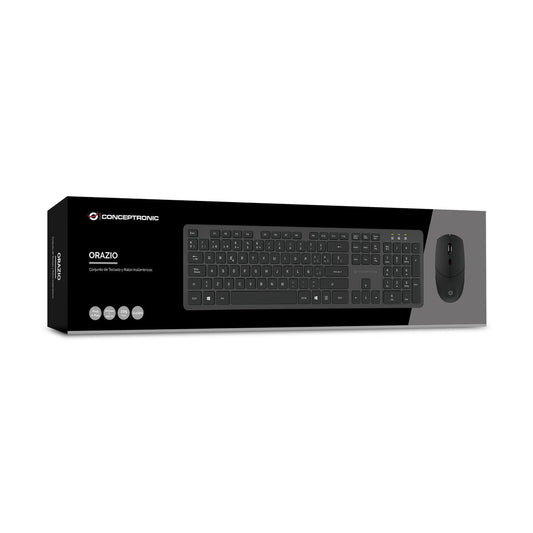 Keyboard and Mouse Conceptronic 120848407201 Black Spanish Qwerty