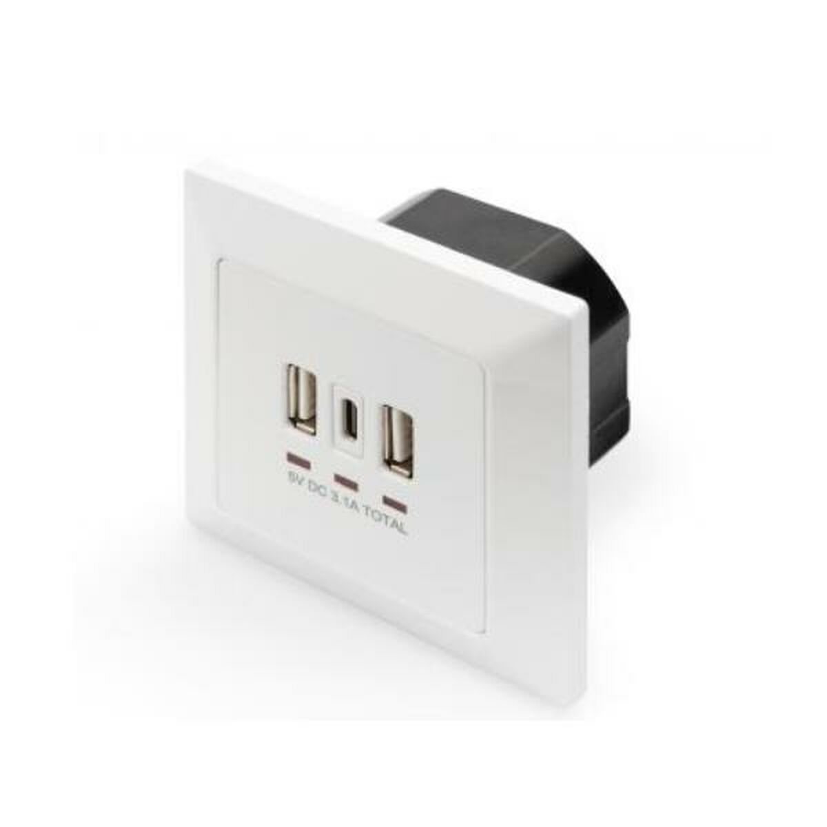 Wall Plug with 2 USB Ports Digitus by Assmann DA-70618 White 14 W