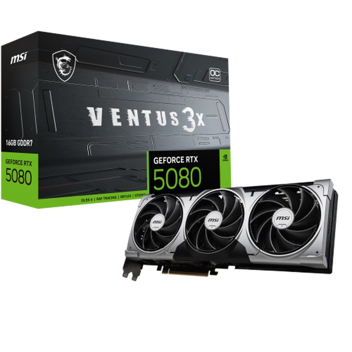 Graphics card MSI RTX 5080 16G VENTUS 3X OC 16 GB GEFORCE RTX 5080 GDDR6X GDDR7