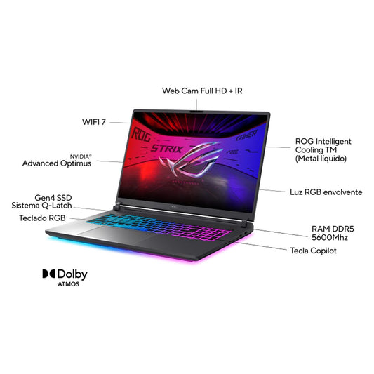 Laptop Asus ROG Strix G18 G815LP-S9034 17" intel core ultra 9 275HX 32 GB RAM 1 TB SSD nvidia geforce rtx 5070 Spanish Qwerty