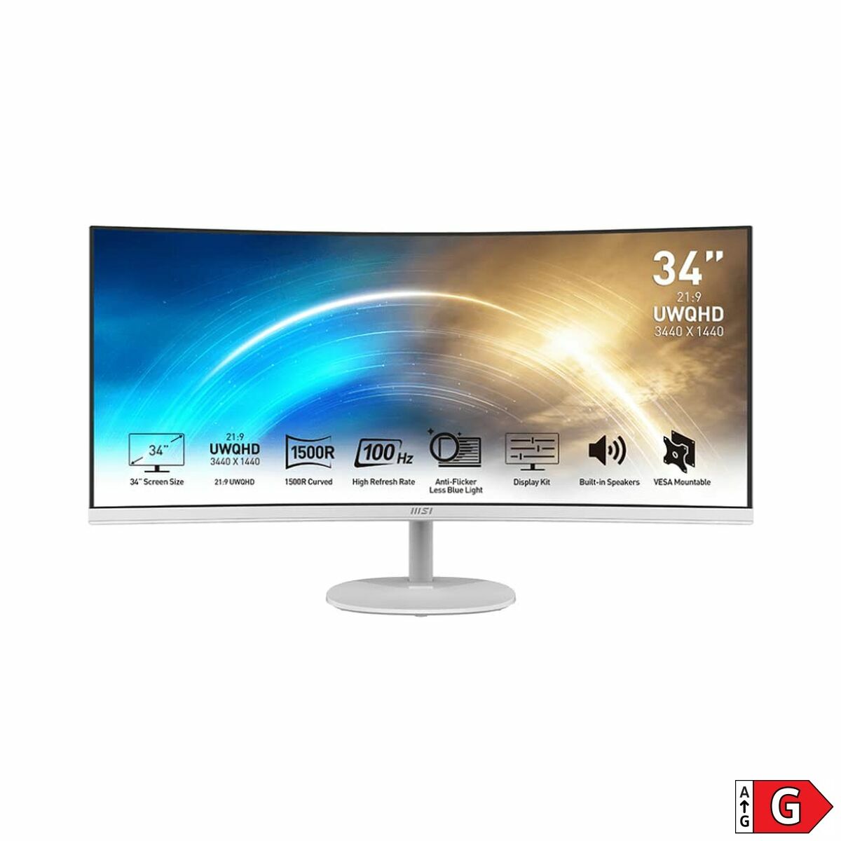 Monitor MSI MP341CQW White 34" UWQHD VA