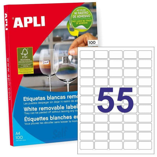 Printer Labels Apli White 100 Sheets 36,8 x 23,8 mm (5 Units)