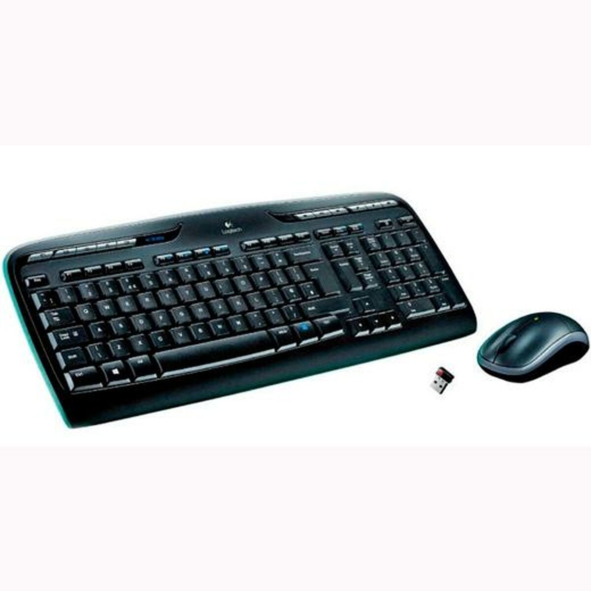 Keyboard and Mouse Logitech MK330 Black Spanish Qwerty (4 Units)