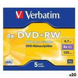 DVD+RW Verbatim 4,7 GB 4x 5 Pieces (20 Units)
