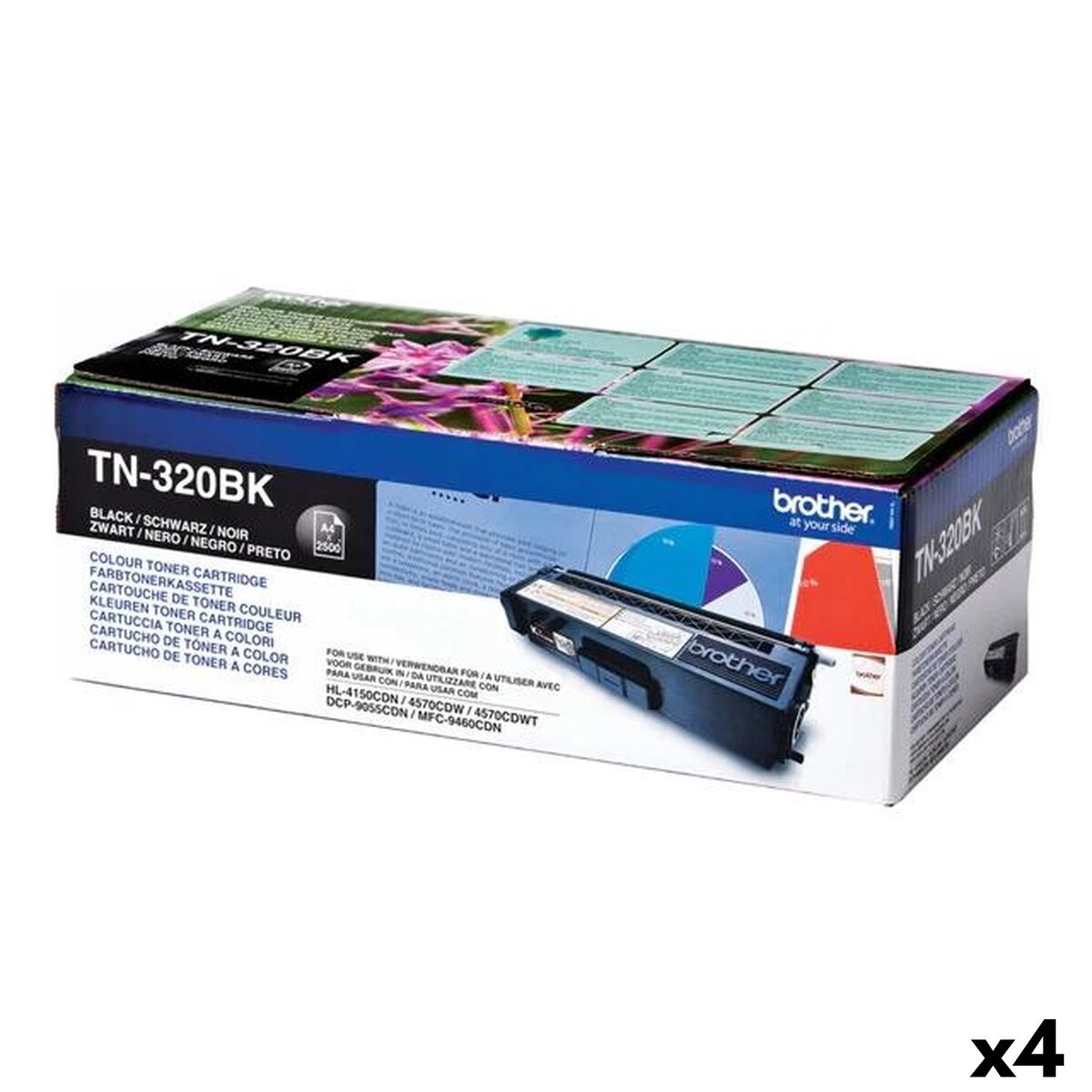 Toner Brother TN320BK Black (4 Units)
