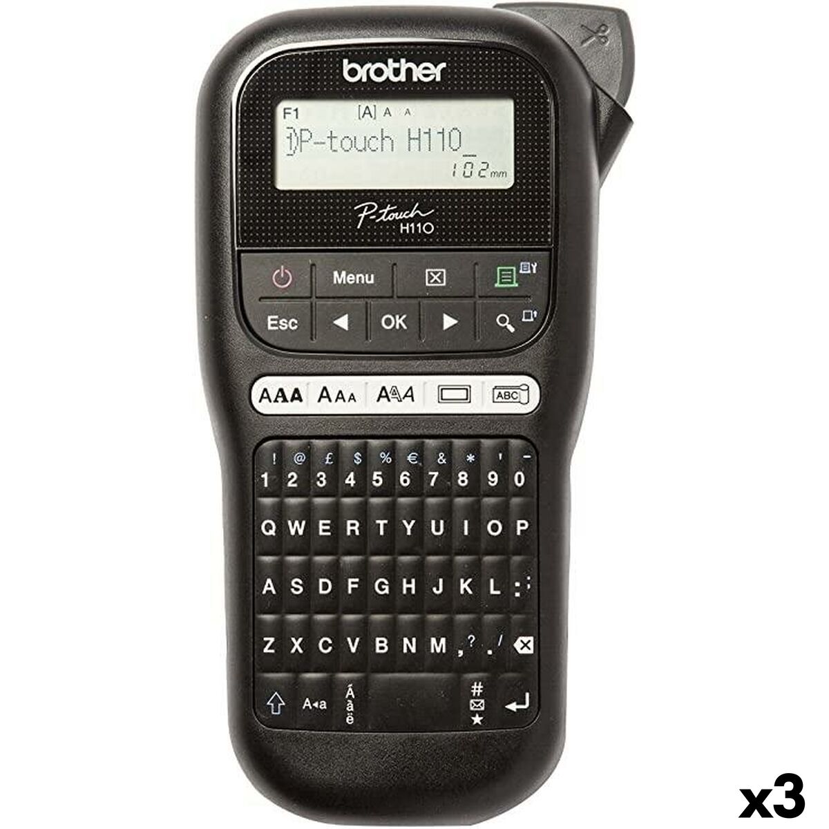 Electric Label Maker Brother PT-H110 Black (3 Units)