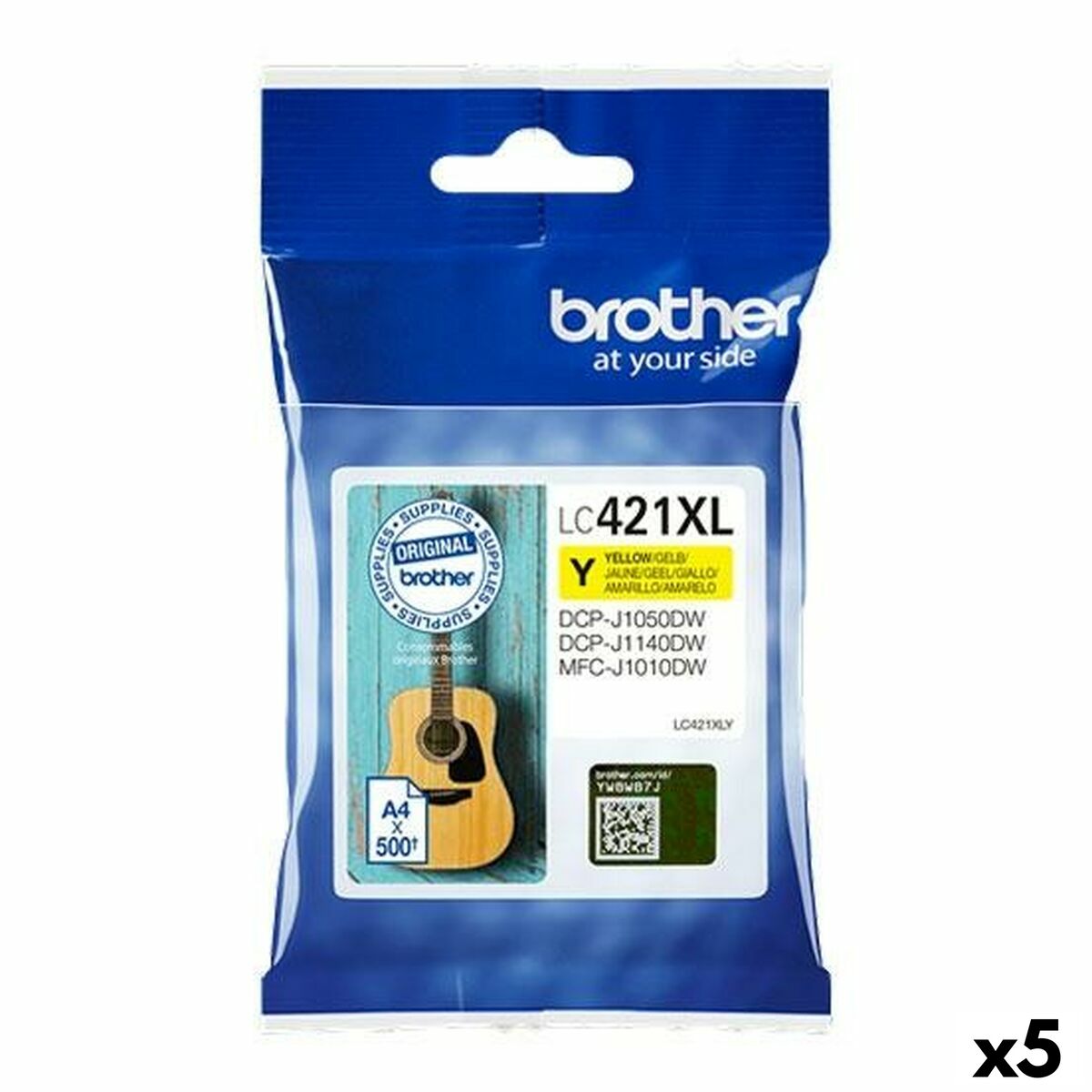Original Ink Cartridge Brother LC421XL Yellow (5 Units)