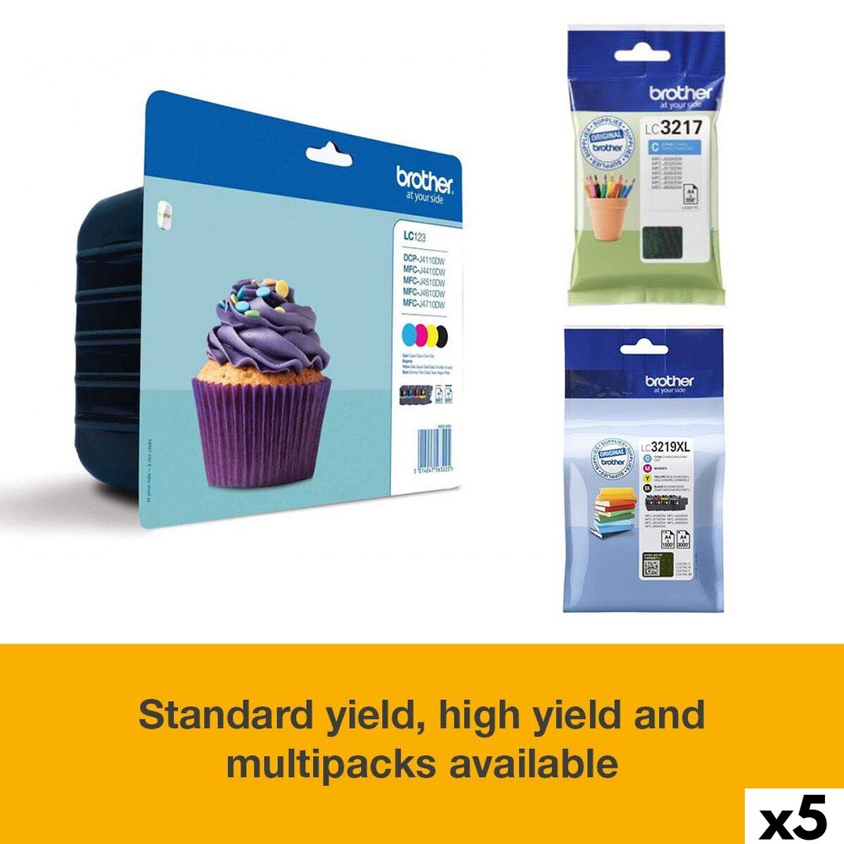 Original Ink Cartridge Brother Yellow (5 Units)