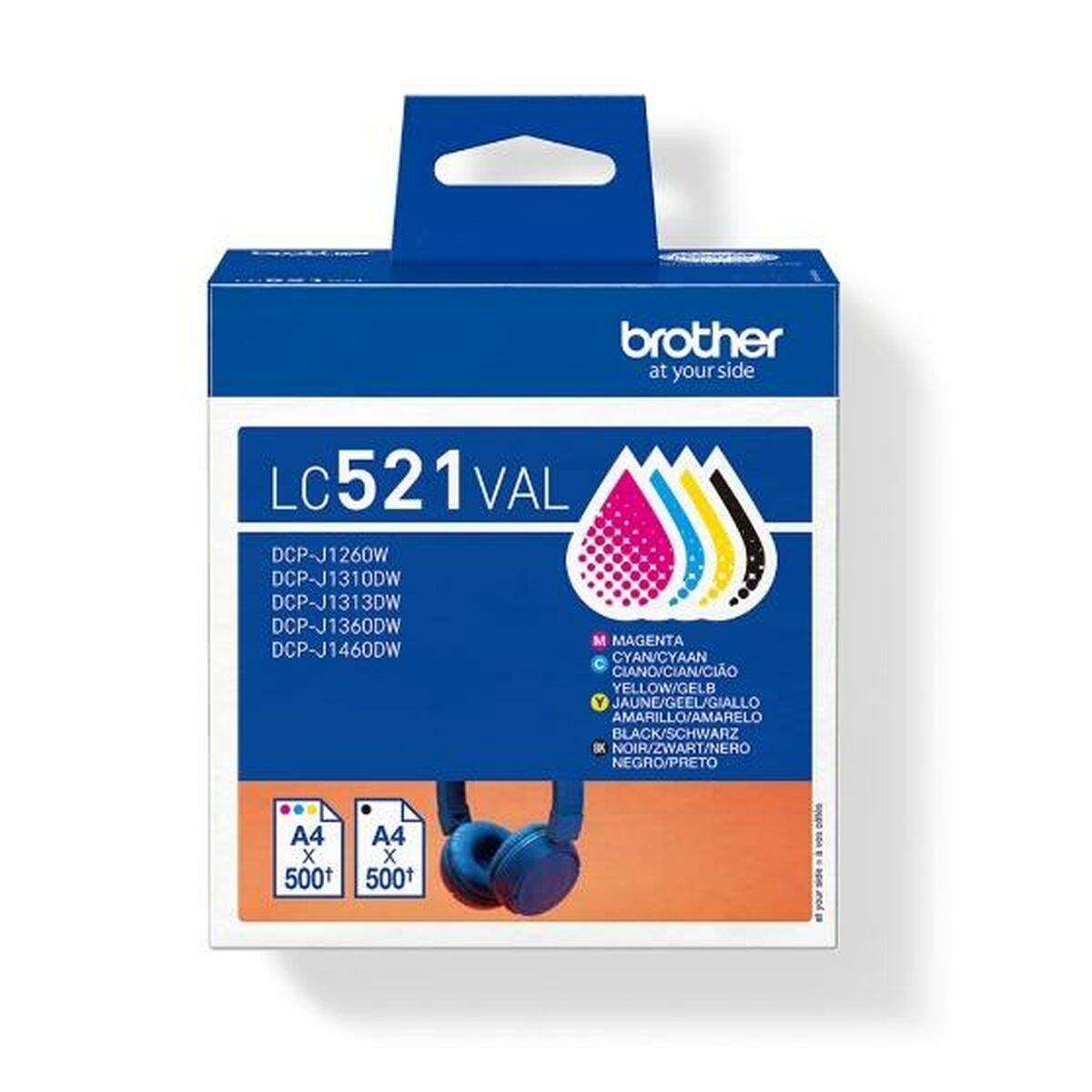Original Ink Cartridge Brother LC521VAL Yellow Blue Black Magenta (5 Units)