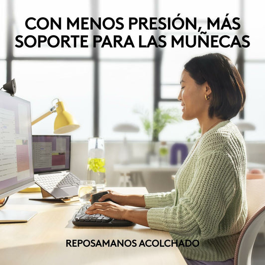Keyboard and Mouse Logitech Graphite Steel Spanish Qwerty