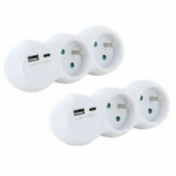 2-socket plugboard with power switch Chacon 47002 3680 W
