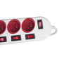Power Socket - 5 sockets with Switch MacLean MCE204 R/W (1,5 m)