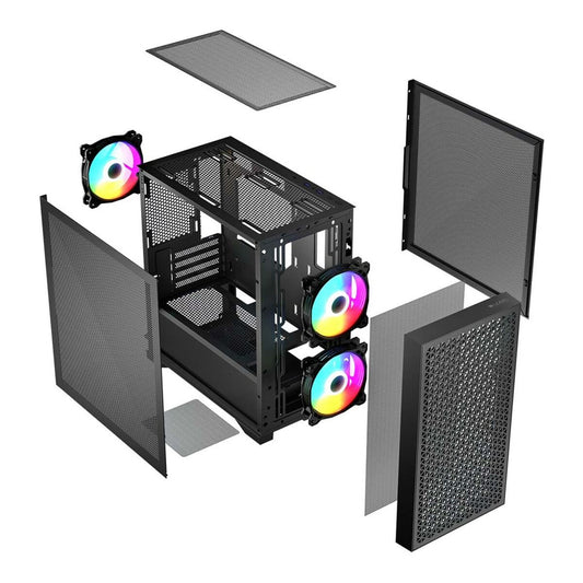 ATX Semi-tower Box Logic AM-DART-PRO-ARGB-10 Black