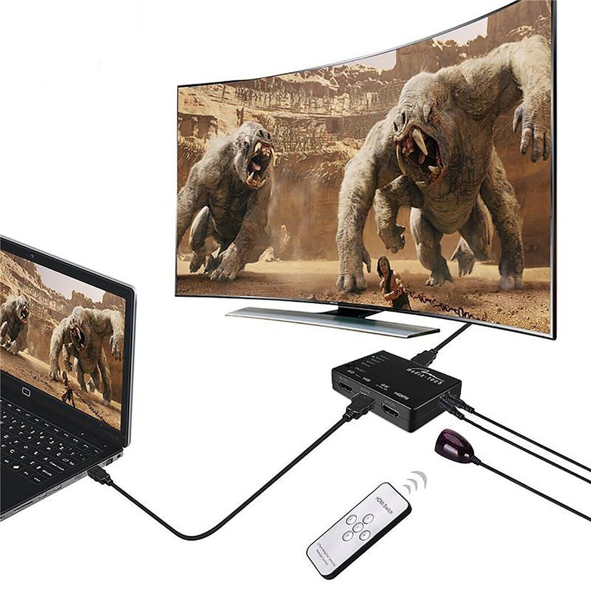 HDMI switch Media Tech MT5207 Black
