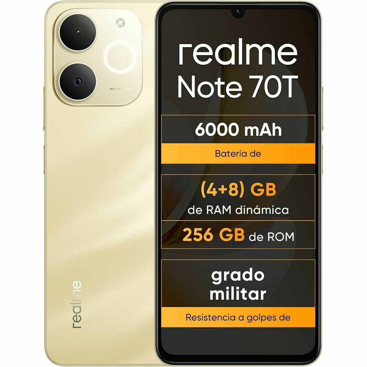 Smartphone Realme NOTE 70T 6,74" Unisoc 4 GB RAM 256 GB Golden