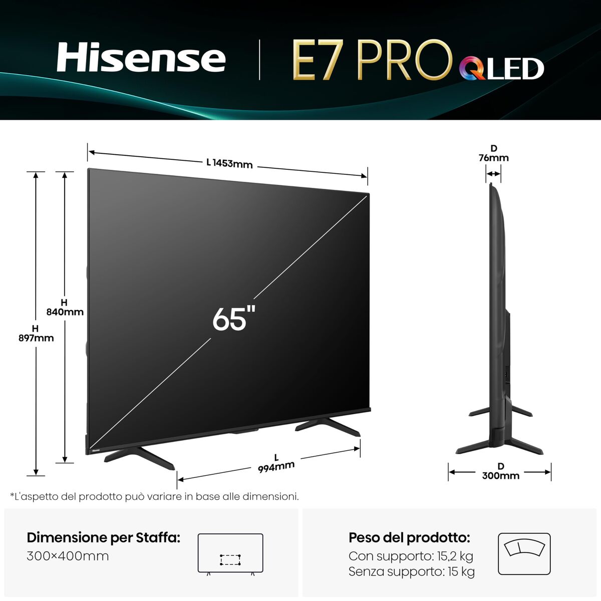 Smart TV Hisense 65E7Q PRO