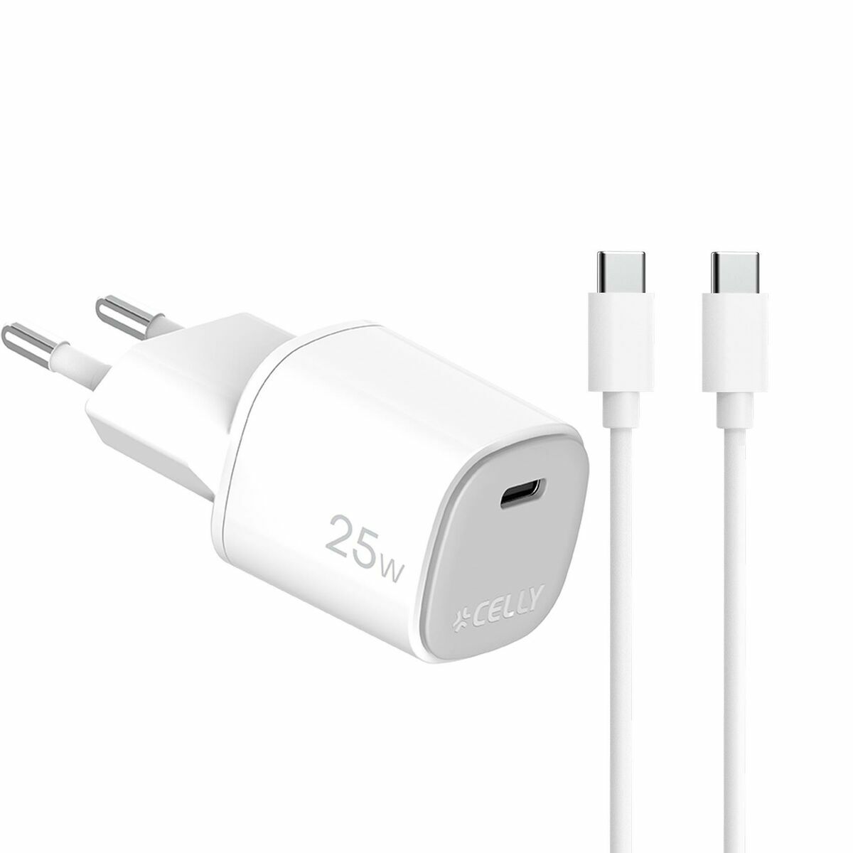 USB Cable Celly UPTC1USBC25WCTC White