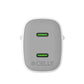 Wall Charger Celly UPTC2USBC45WWH White