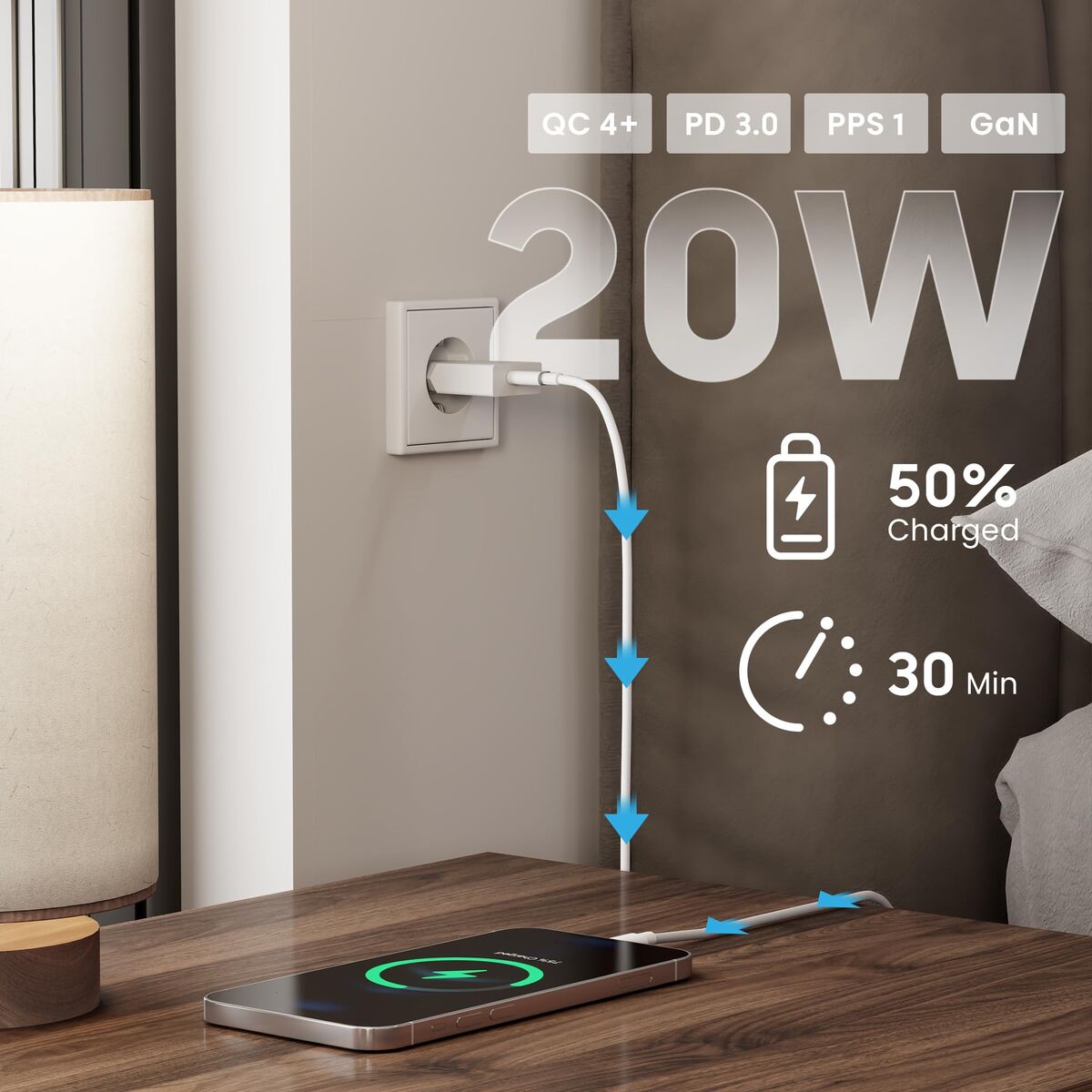 Wall Charger Ewent EW1310 White 20 W