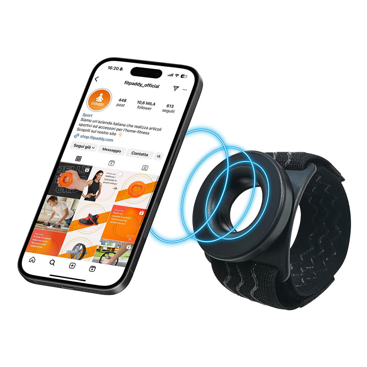 Sports bracelet Fitpaddy Black