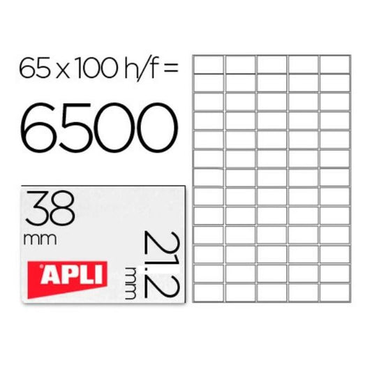 Adhesive labels Apli 1283 White 100 Sheets 38 x 21,2 mm