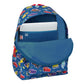 Laptop Backpack Cars Racing Navy Blue