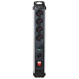 4-socket plugboard with power switch Silver Electronics 49644 3680W Black