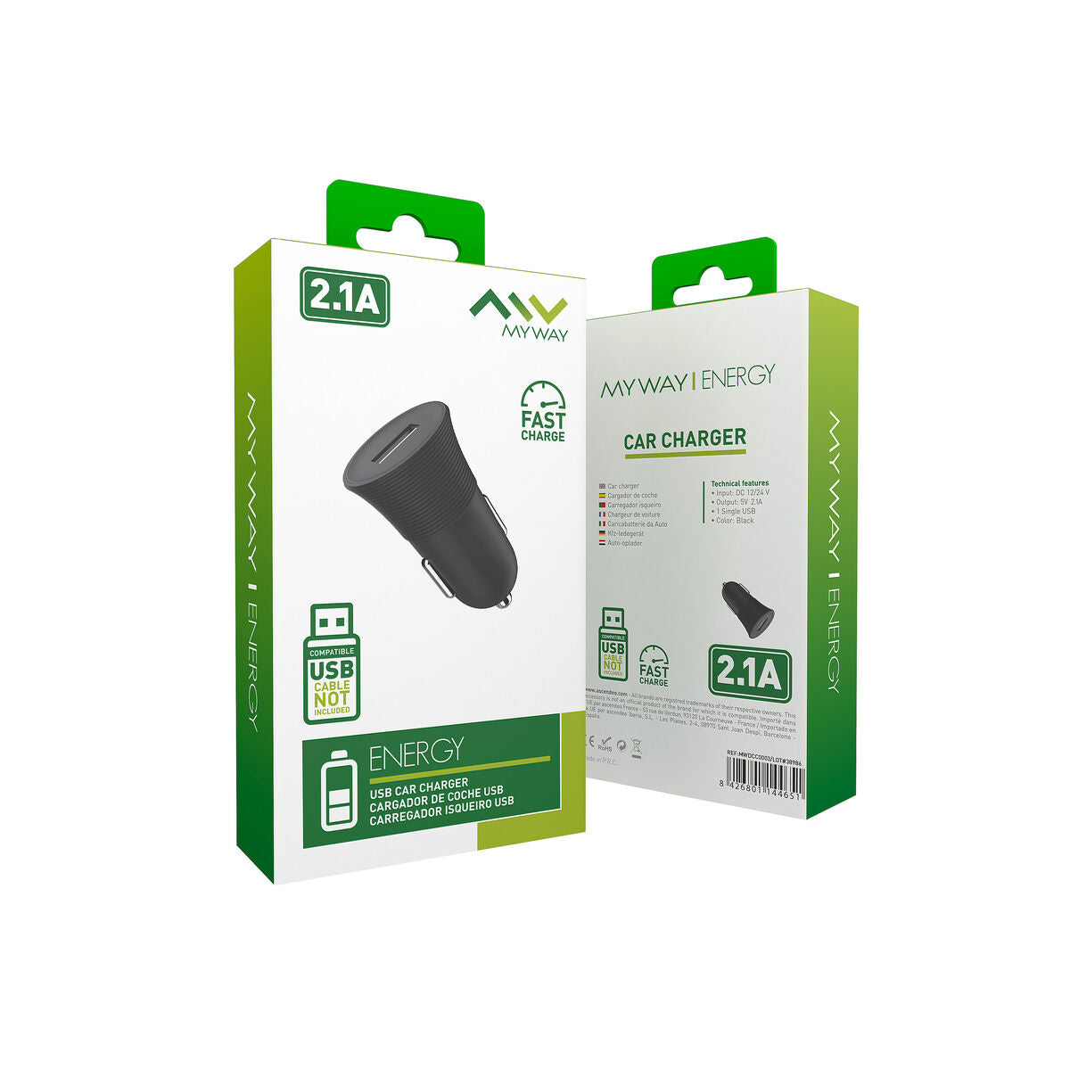 Car Charger Myway Black
