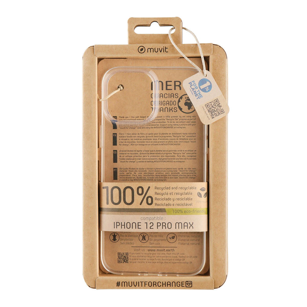 Mobile cover Muvit for Change iPhone 12 Pro Max Transparent
